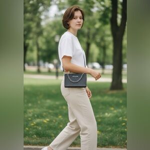 Michael Michael Kors PVC Belt Bag with Chain Detail NWT